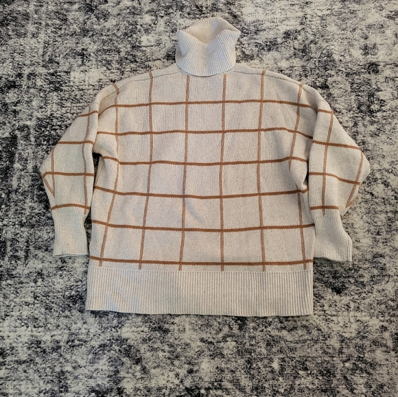 Madewell Windowpane Turtleneck Sweater - Picture 3 of 4